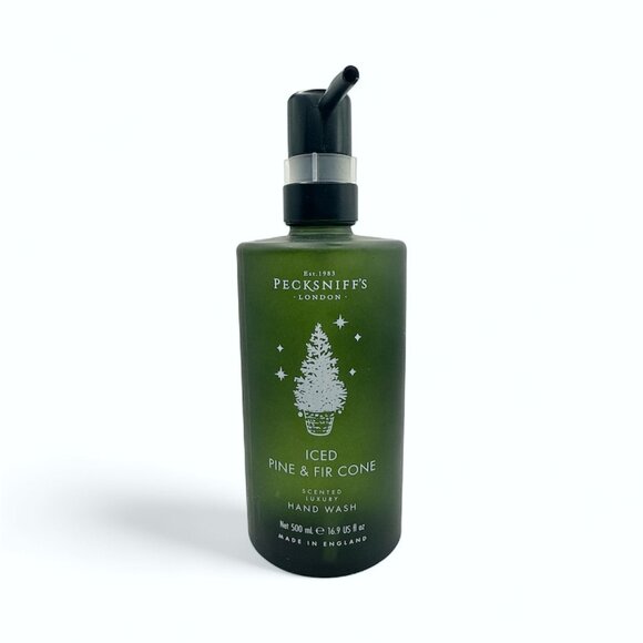 NEW Pecksniffs - Iced Pine & Fir Cone Frost Glass Bottle Hand Wash - 16.9 fl oz - Picture 2 of 4